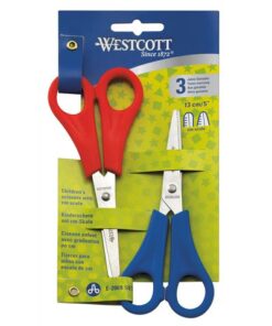 Scharenset Westcott kind 2st. Op kaart, met cm aanduiding   rood (rond) en blauw (spits)