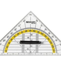 Geodriehoek Westcott 14cm met greep in polybag