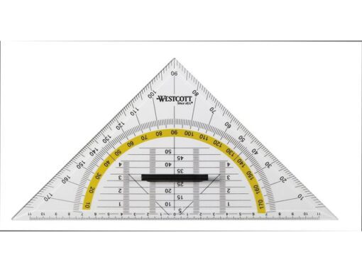 Geodriehoek Westcott 22cm met greep op kaart