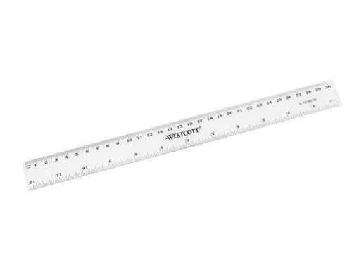 Liniaal Westcott 30cm kunststof cm/inch verdeling