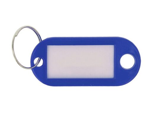 Sleutelhanger Westcott donker blauw 100st. in doos. Met     verwisselbaar etiket.