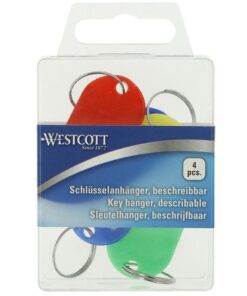 Sleutelhanger Westcott ass. 4st. in plastic box. Met        verwisselbaar etiket.