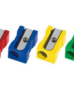 Puntenslijper Westcott kunststof enkel blokvorm gekleurd 20 stuks assorti in doos