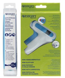 Westcott Lijmpistoolset met lijmstiften en knutselmat