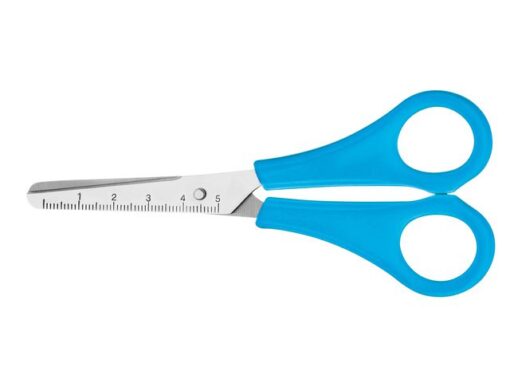Schaar Westcott Kids 13cm ronde punt RH blauw in polybag