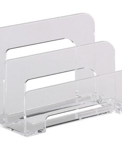Brievenstandaard Alco acryl 2-vaks transparant 75x150x95mm