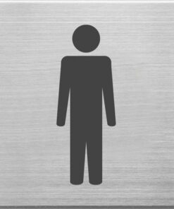Pictogram Alco RVS 90x90x1mm WC mannen