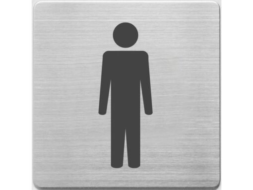 Pictogram Alco RVS 90x90x1mm WC mannen