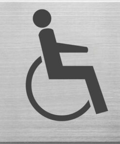 Pictogram Alco RVS 90x90x1mm WC gehandicapten