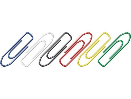 Paperclips Alco 26mm hoekig assorti kleuren 125 stuks in    doos