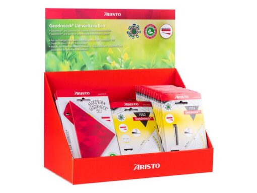 Geodriehoek Aristo in display 45 stuks inclusief geocovers