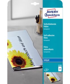 Inkjetfolie Avery A4 170micron transparant doos a 10 vel