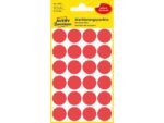 Avery etiket Zweckform 18mm rond 4 vel a 24 etiketjes rood