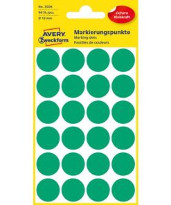 Avery etiket Zweckform 18mm rond 4 vel a 24 etiketjes groen