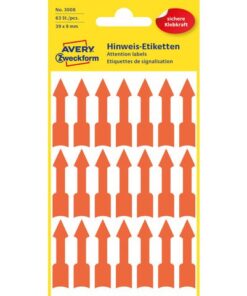 Avery etiket Zweckform 39x9mm pijl 4 vel a 21 etiketjes
