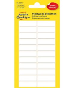 Avery etiket Zweckform 32x10mm wit blister a 132 etiketjes