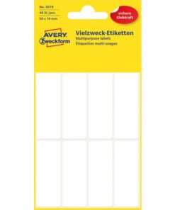 Avery etiket Zweckform 50x19mm wit blister a 48 etiketjes