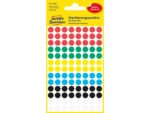 Avery etiket Zweckform 8mm rond blister a 416 etiketjes assorti