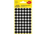 Avery etiket Zweckform 12mm rond 5 vel a 54 etiketjes zwart