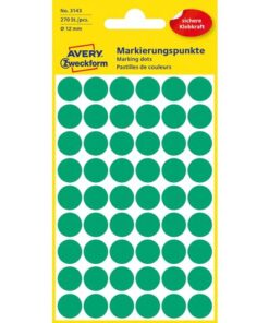 Avery etiket Zweckform 12mm rond 5 vel a 54 etiketjes groen