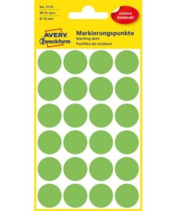 Avery etiket Zweckform 18mm rond 4 vel a 24 etiketjes lichtgroen