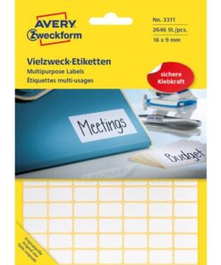 Avery etiket Zweckform 16x9mm wit pakje a 2646 etiketjes