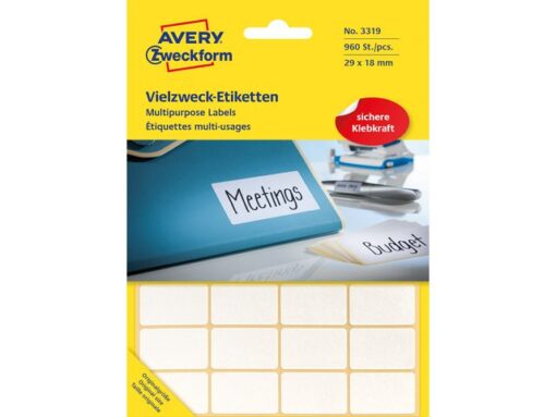 Avery etiket Zweckform 29x18mm wit pakje a 960 etiketjes