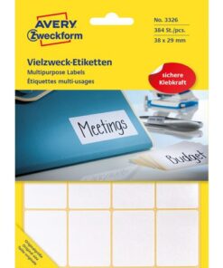 Avery etiket Zweckform 38x29mm wit pakje a 384 etiketjes