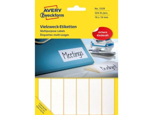 Avery etiket Zweckform 76x19mm wit pakje a 324 etiketjes