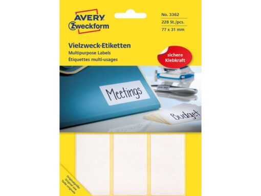Avery etiket Zweckform 77x31mm wit blister 28 vel a 8 etiketjes