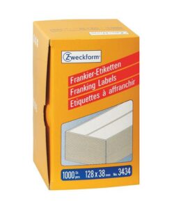 Avery frankeeretiket Zweckform wit 128x38mm 2 etiketten per vel   500 vel
