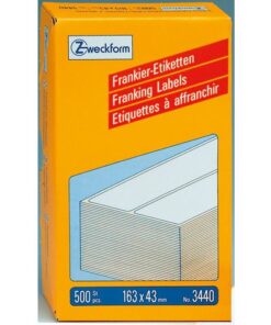 Avery frankeeretiket Zweckform wit 163x43mm 2 etiketten per vel   250 vel