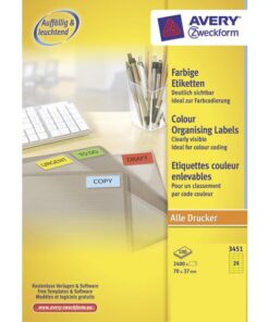 Etiket Avery ILK 70x37mm 100 vel 24 etiketten per vel geel