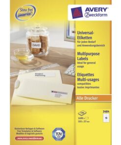 Etiket Avery ILK 105x37mm 100 vel 16 etiketten per vel wit