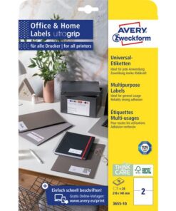 Avery Etiket Zweckform 210x148mm wit perm. 20 labels 10 vel