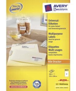 Etiket Avery ILK 210x148mm 100 vel 2 etiketten per vel wit