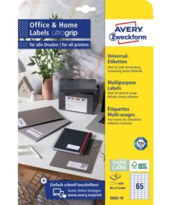 Avery Etiket Zweckform 38x21,2mm wit perm. 650 labels 10 vel