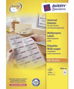 Etiket Avery ILK 38x21,2mm 200 vel 65 etiketten per vel wit