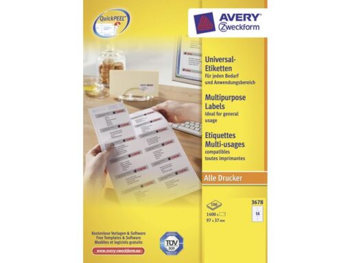Etiket Avery ILK 97x37mm wit 100 vel 14 etiketten per vel