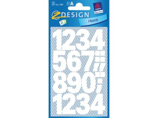 Avery cijferetiket Z-design Home pakje a 2 vel watervast wit