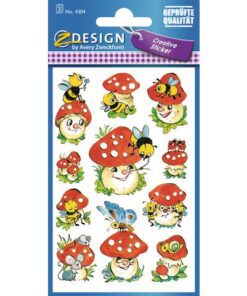 Avery papieretiket Z-design Creative pakje a 3 vel vrolijke paddenstoelen