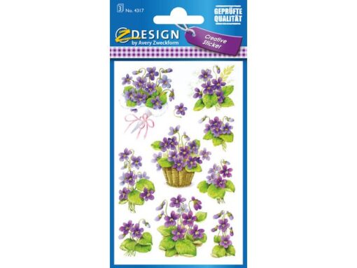 Avery papieretiket Z-design Creative pakje a 3 vel viooltjes