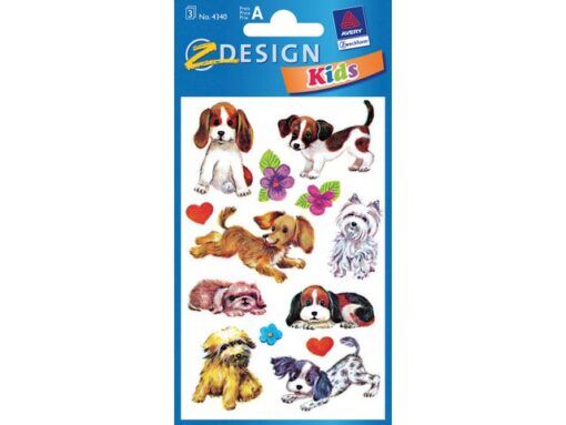 Papieretiket Z-design Kids - pakje a 3 vel honden