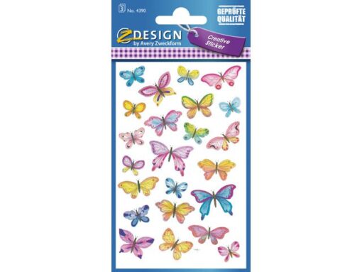 Papieretiket Z-design Creative - pakje a 3 vel vlinders