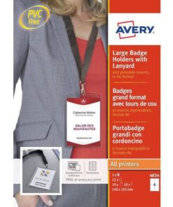 Badgehouder Avery A6 incl. insteekkaarten en lanyards 10st