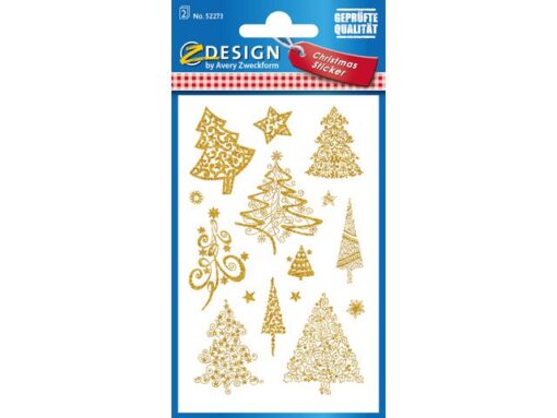 Etiket Z-design Christmas - kerstbomen - 2 vel