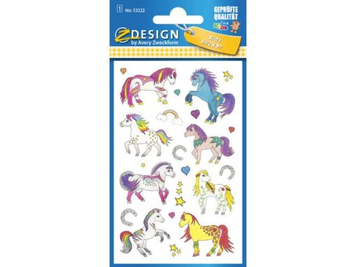 Papieretiket Z-design Kids - pakje a 1 vel pony