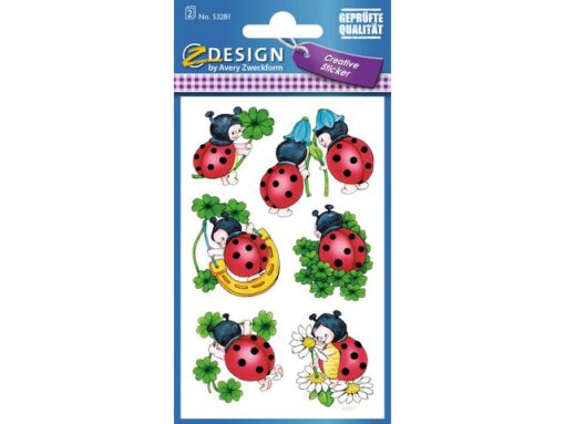 Avery papieretiket Z-design Creative pakje a 2 vel lieveheersbeestjes
