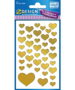 Avery folie etiket Z-design Creative gouden hartjes