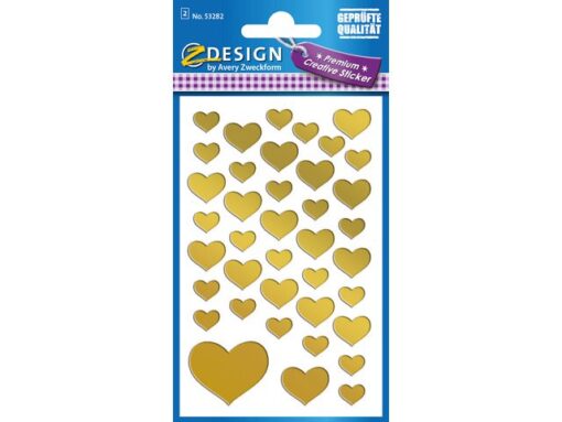 Papieretiket Z-design Creative - pakje a 2 vel gouden hart